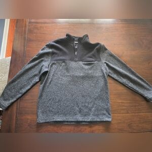 Men's Black and Gray Quarter Zip Sweater